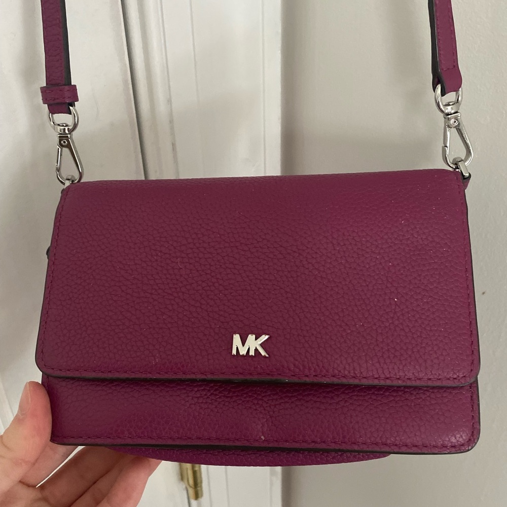Small plum/ berry colored MK Michael Kors crossbody purse